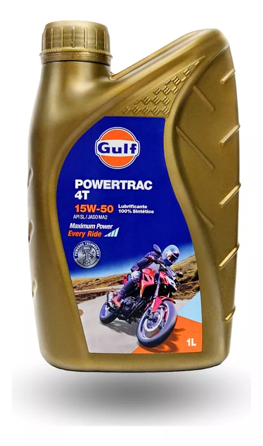 Óleo Gulf Powertrac 4T Motocicleta 15W50 SL 100% Sintético