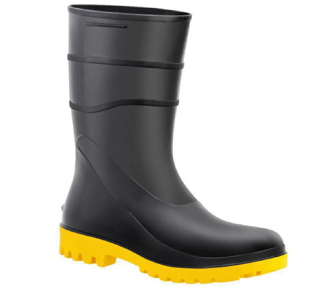 Bota Pvc Galocha Chuva Impermeavel Motoboy Solado Amarelo Bracol