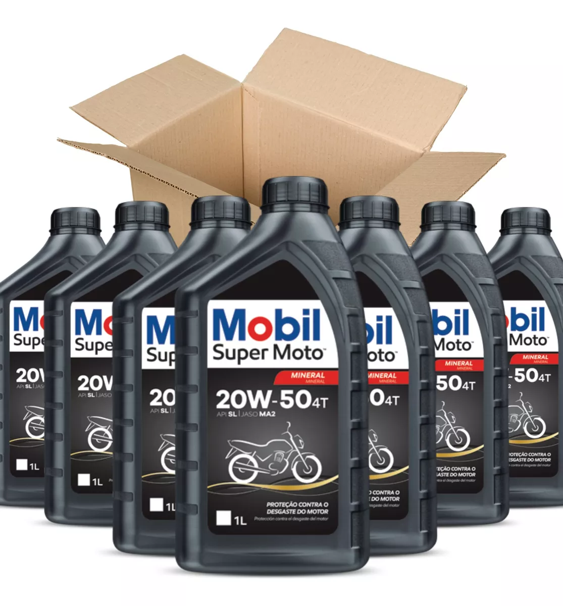 Caixa Óleo Mobil 24 Litros Motos Honda 20w50 Mineral 4t 24LTS