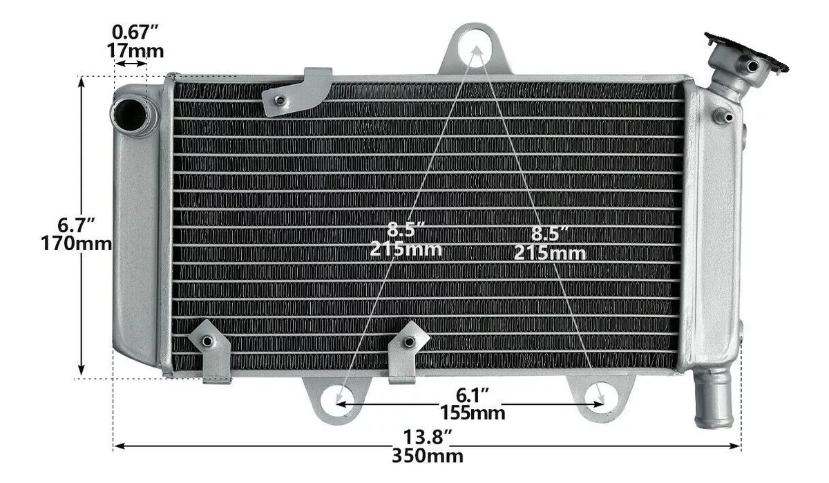 Radiador Água Yamaha Xt660 2005-2018 Importado 1ª Linha