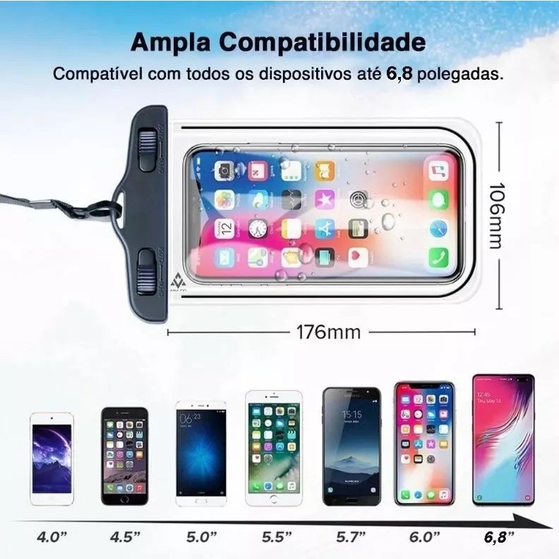 Capa De Celular Impermeável Proteção Mergulho Chuva Piscina Cor Variada G76