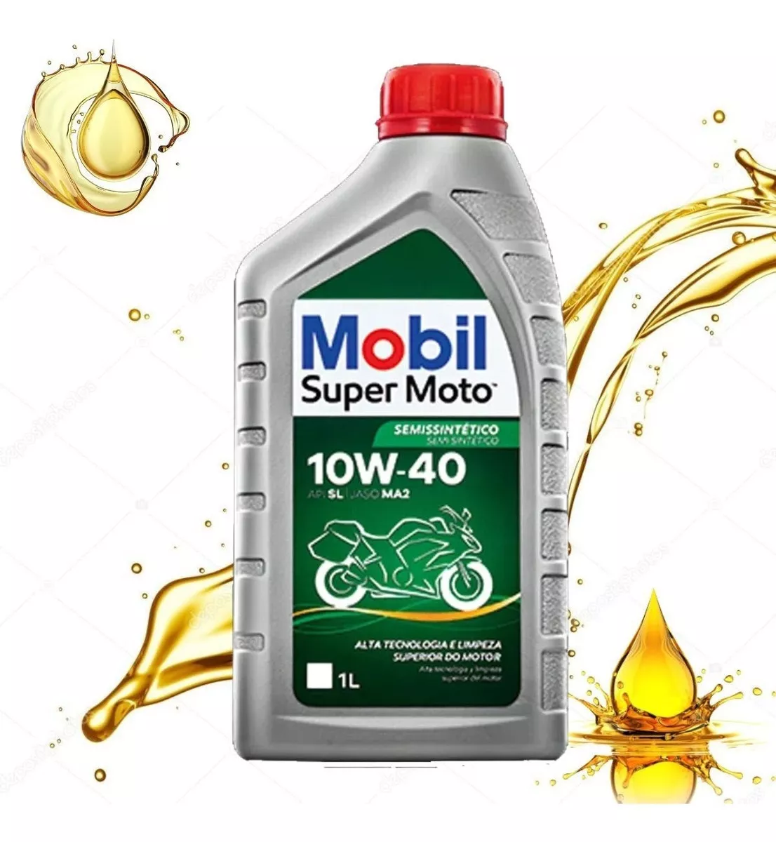 Oleo Mobil 10w40 Verde Mx Litro Mobil Super Moto Power Semi