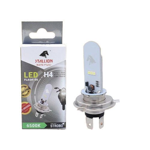 Lâmpada Led H4 Strobo Flash Stallion Titan Xre Cbx250 Cb300 Fazer Factor