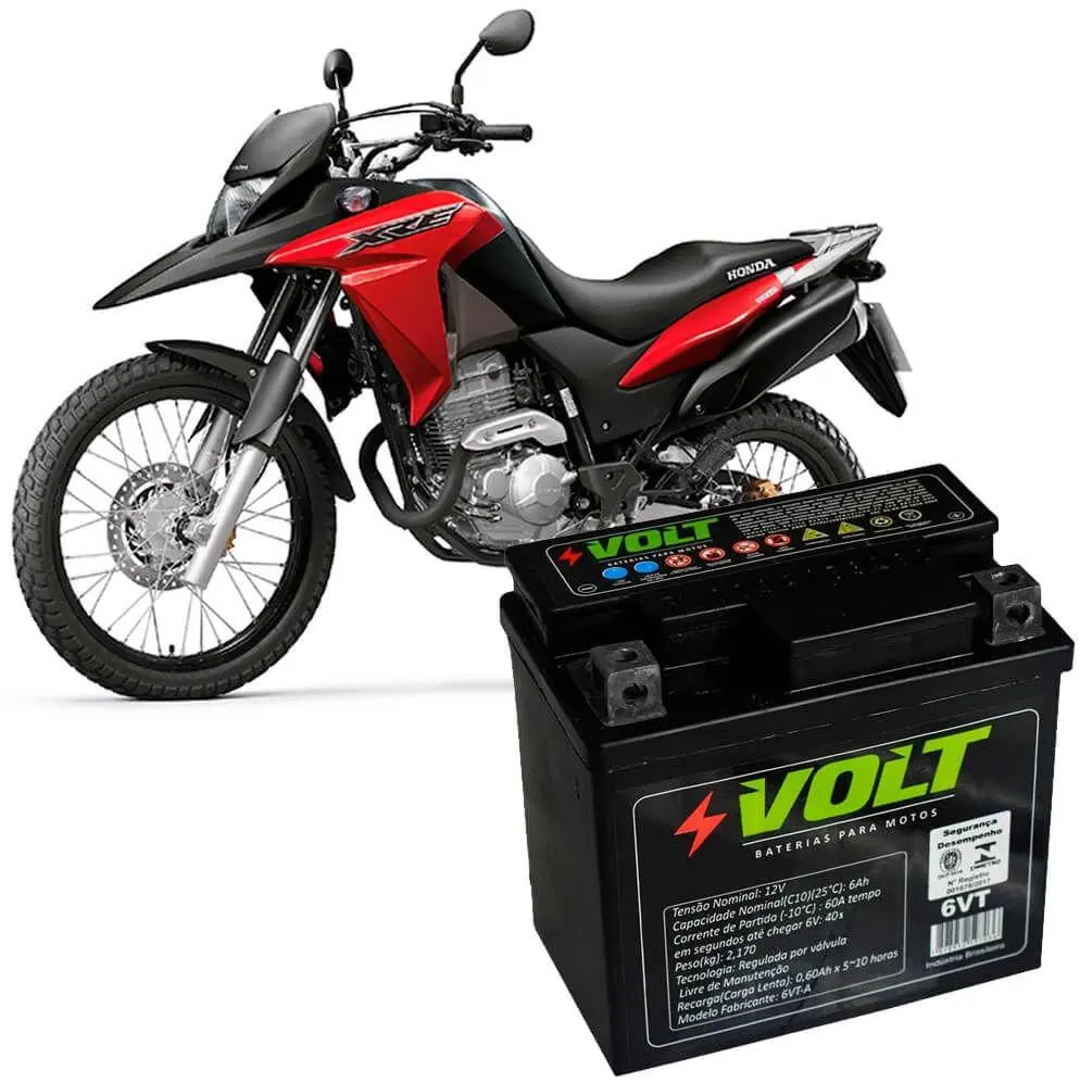 Bateria 6VT Volt Titan 160 150 Cb250f Xre 300 Pcx N-max Fazer Factor 150 Crypton 115