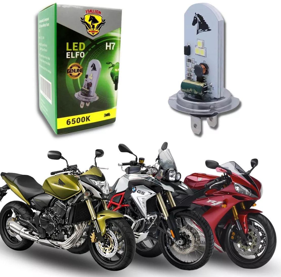 Lâmpada Led H7 Stallion Cbr Hornet Tdm Tenere Ninja Versys Bmw F800