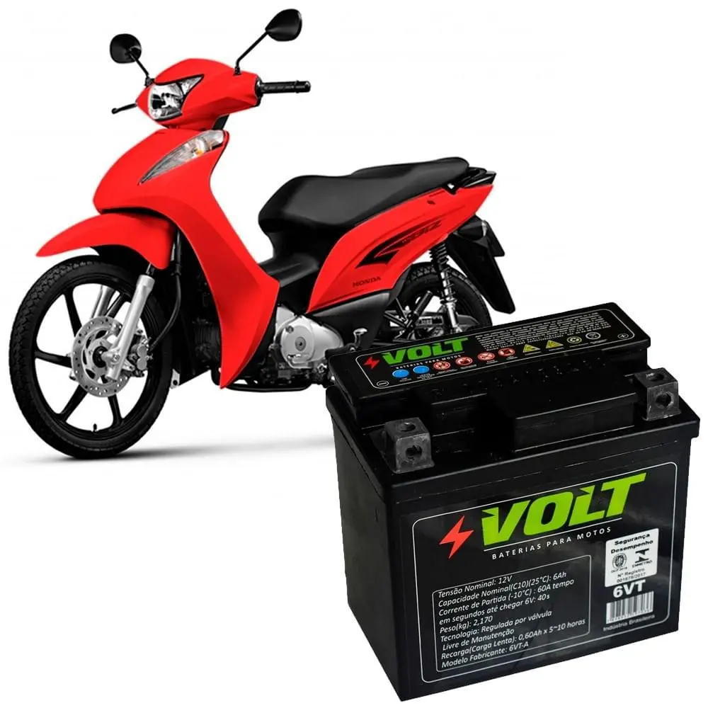 Bateria 6VT Volt Titan 160 150 Cb250f Xre 300 Pcx N-max Fazer Factor 150 Crypton 115