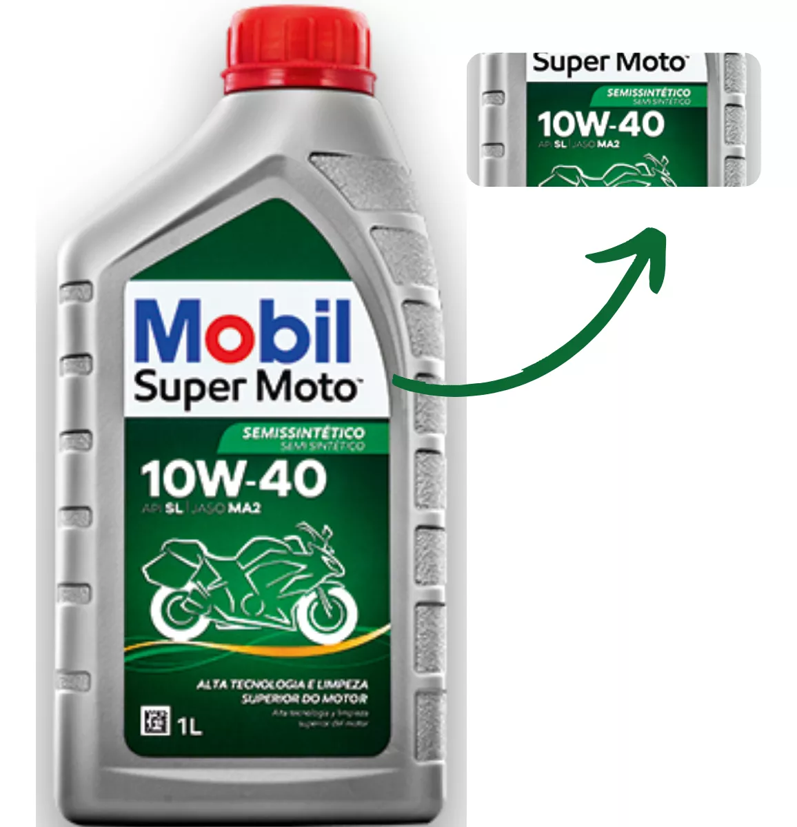 Oleo Mobil 10w40 Verde Mx Litro Mobil Super Moto Power Semi