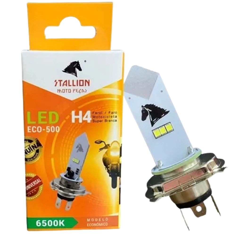 Lâmpada Led H4 Eco-500 Stallion Titan Xre Cbx250 Cb300 Fazer Factor