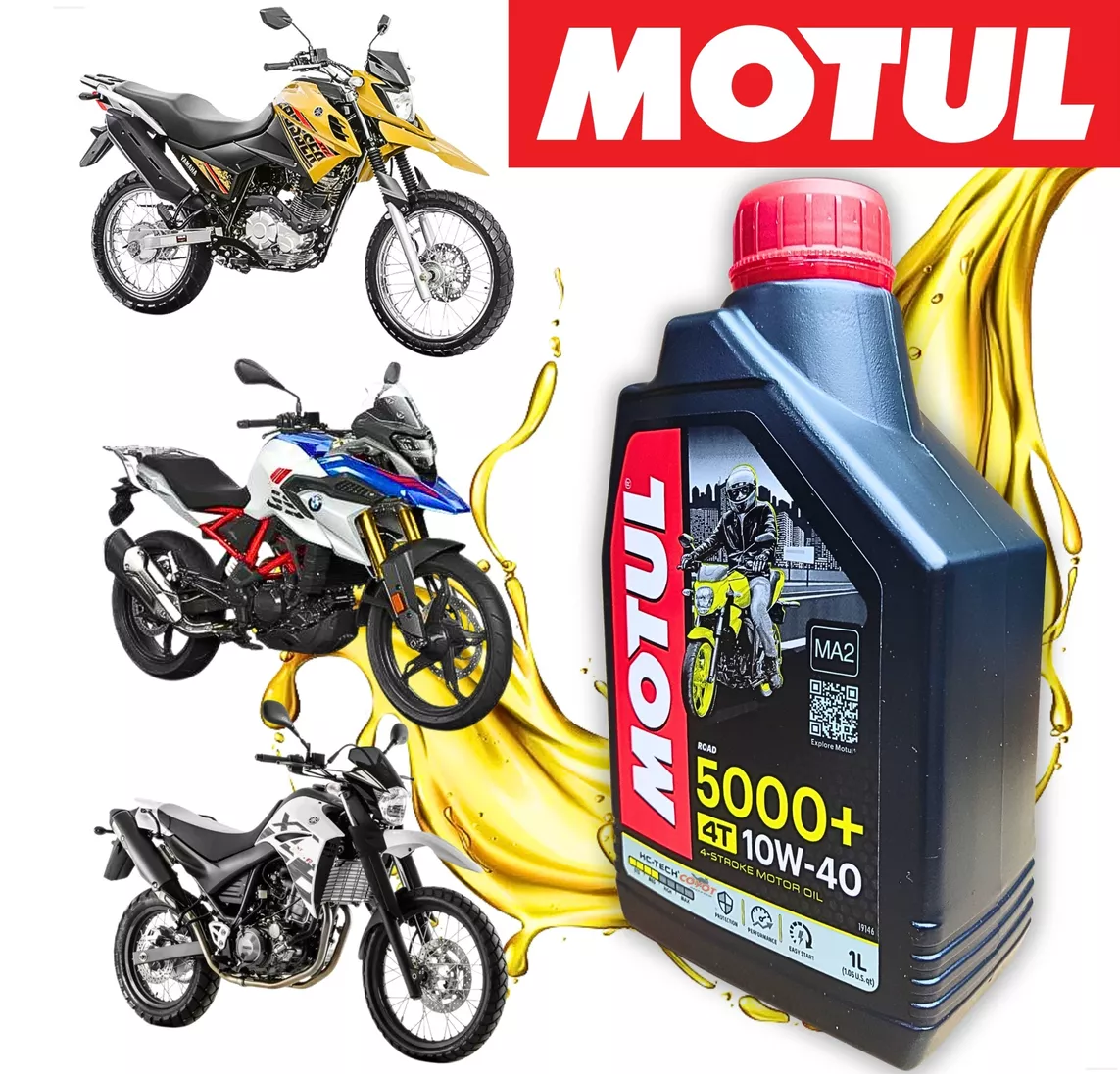 Óleo Motul 5000+ 4T 10W40 Semi Sintetico 1 Litro MT579