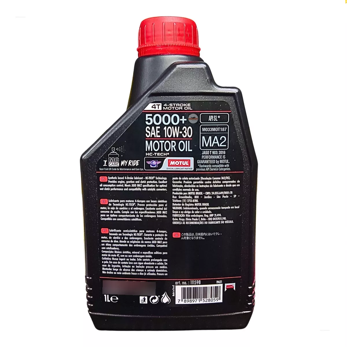 Óleo Motor Moto Motul 5000+ 10w30 Semi Sintético (1 litro)