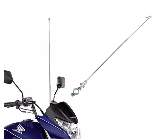 Antena Corta Pipa Fixa Zincada Moto Guidão Fixa C/ Abrançadeira Inox M2b