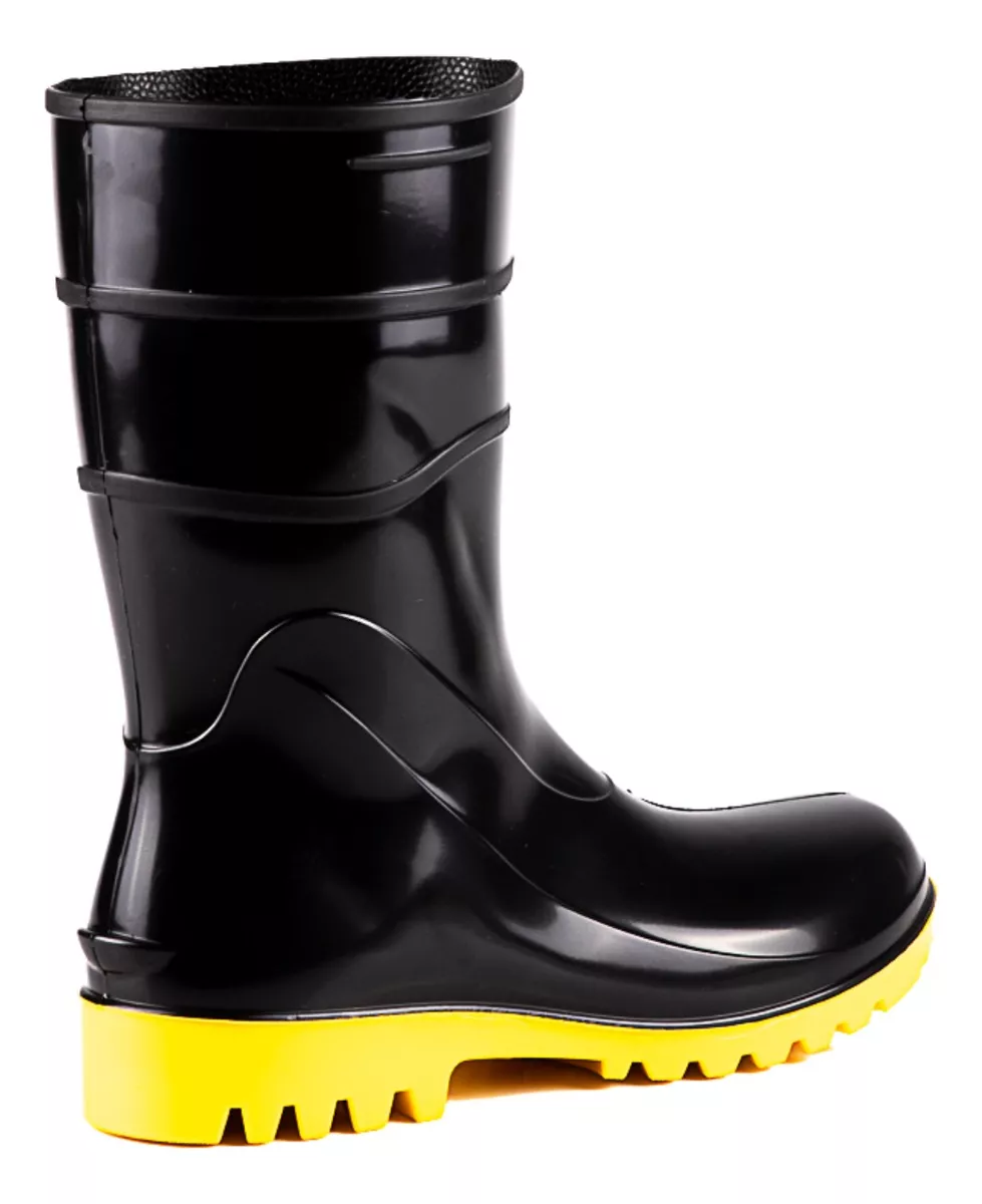 Bota Pvc Galocha Chuva Impermeavel Motoboy Solado Amarelo Bracol