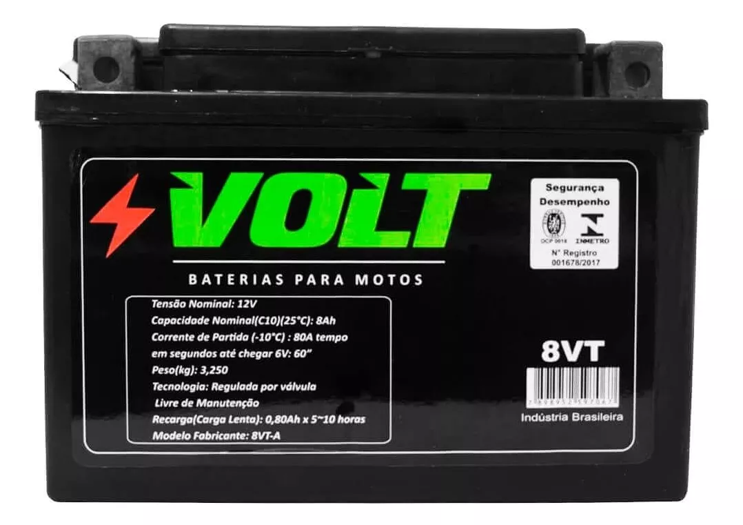 Bateria Volt 8VT Honda Cb500 Xt 600 Z750 Bandit Shadow Deluxe Volt